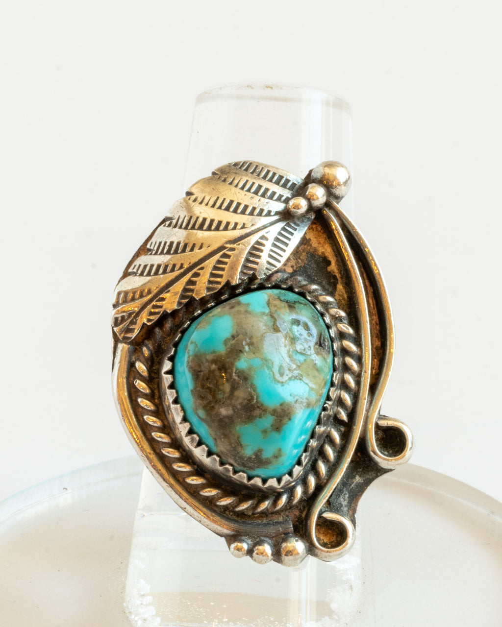 Vintage Navajo Sterling Turquoise Ring, Unsigned