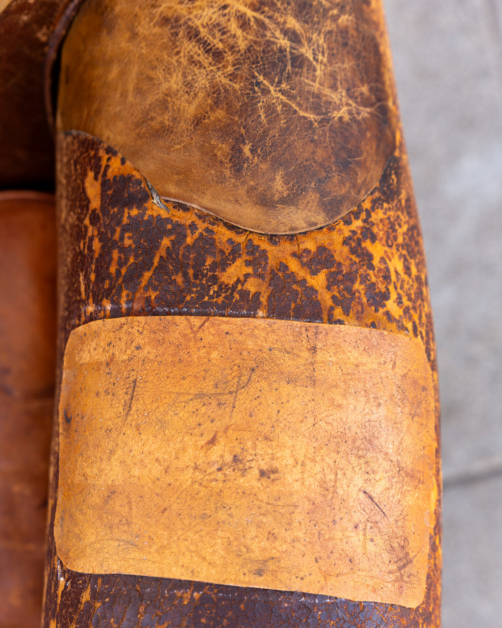 Pair of 1920's French Club Chairs with Leather Patches