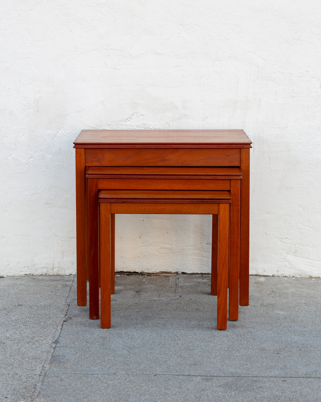 Mid Century Danish Teak Nesting Tables by Willy Ryomgard (as found)