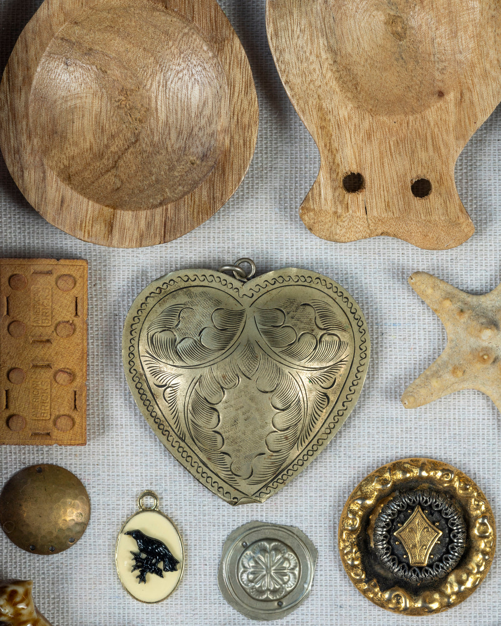 Vintage Collection Of Treasures In Shadow Box