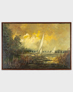 Yacht Racing Scene Signed Circa 1960's