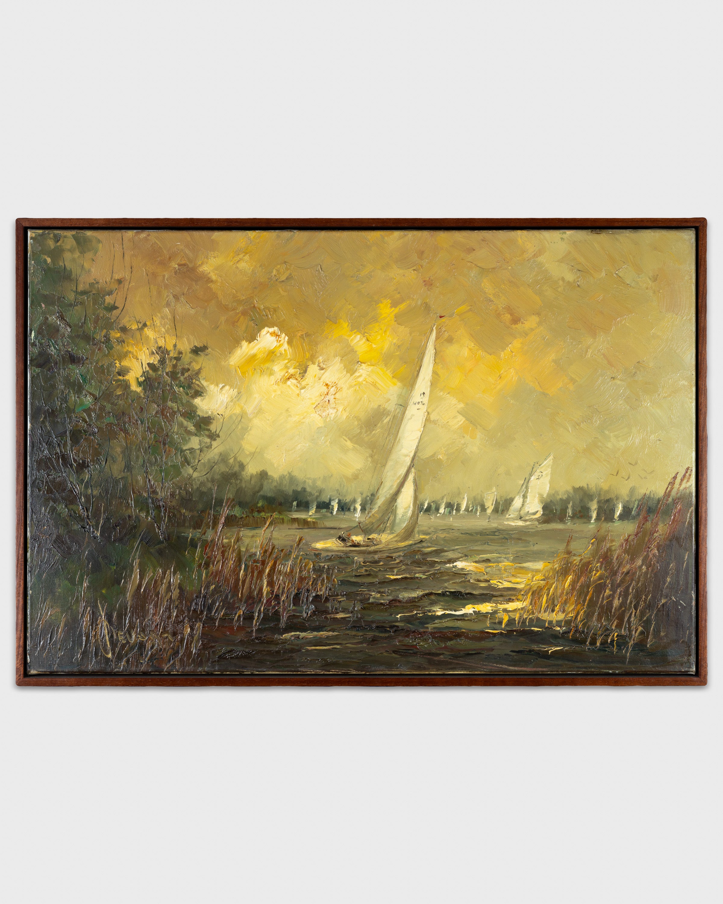 Yacht Racing Scene Signed Circa 1960's