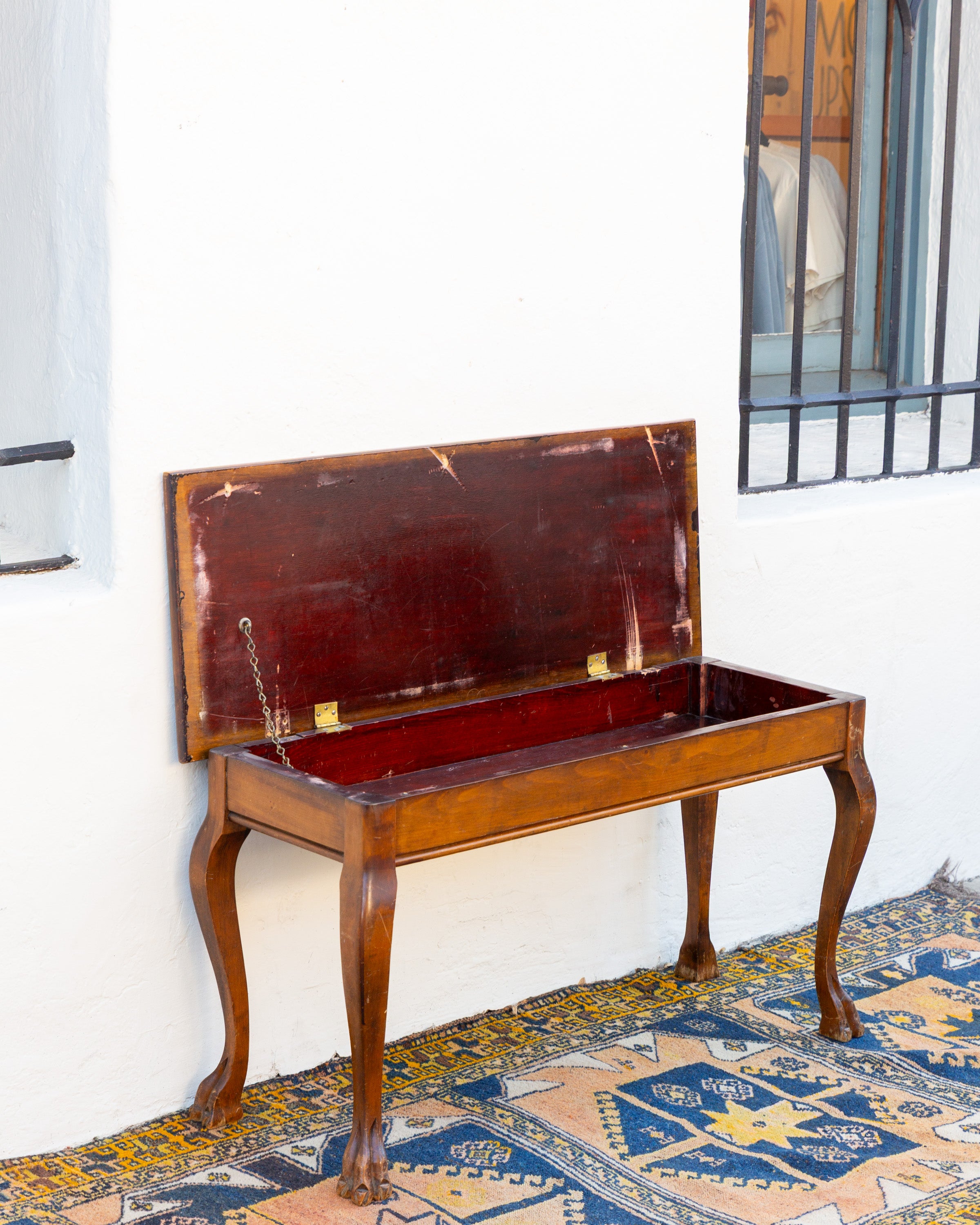 Vintage Piano Bench with Storage