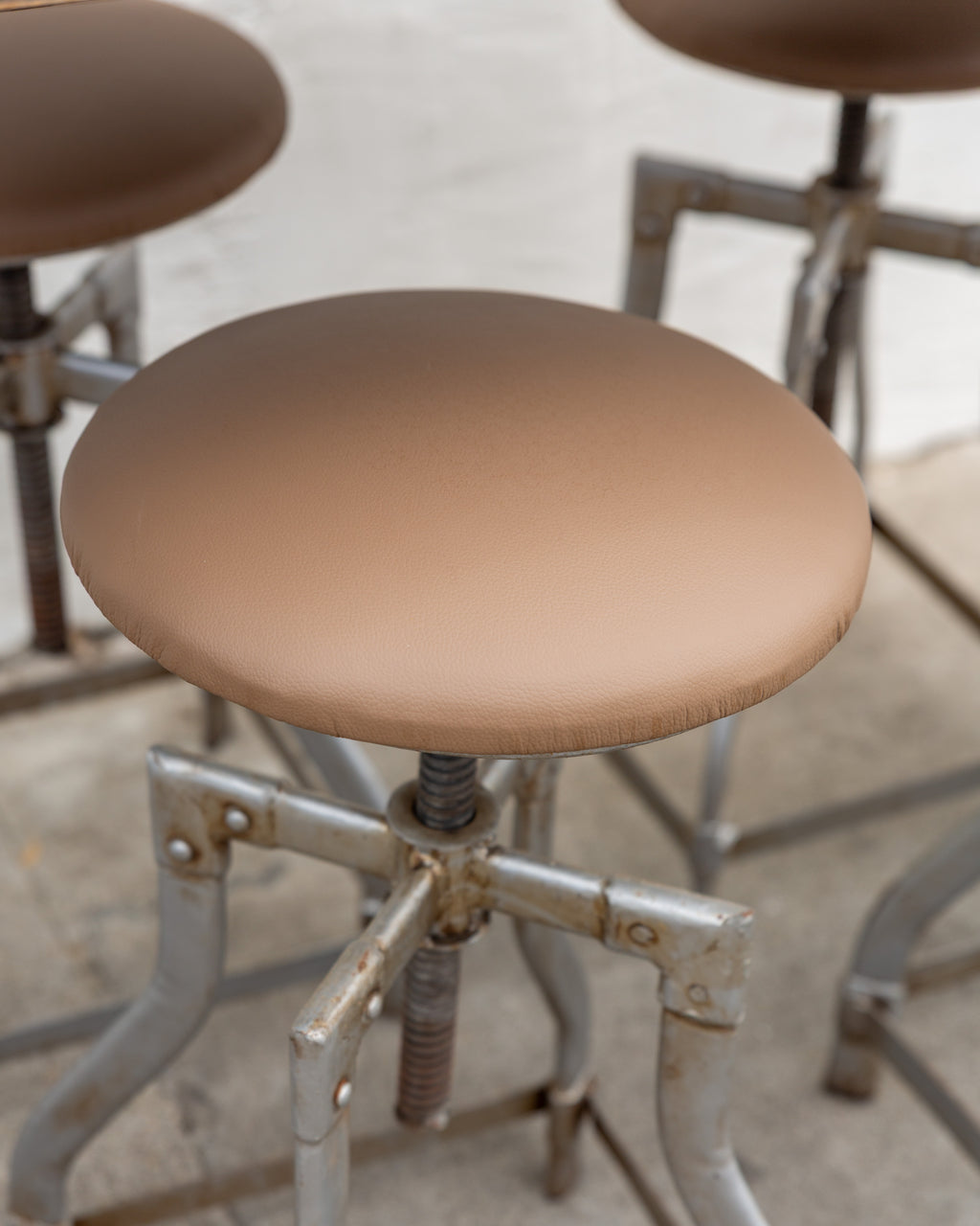 Metal Adjustable Drafting Stool New Upholstery