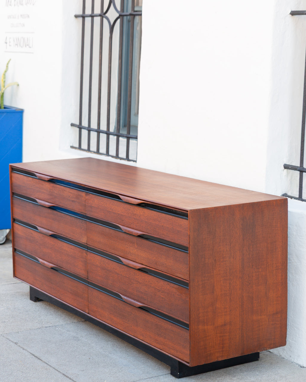 John Kapel Mid Century Modern Walnut Double Dresser For Glenn of California