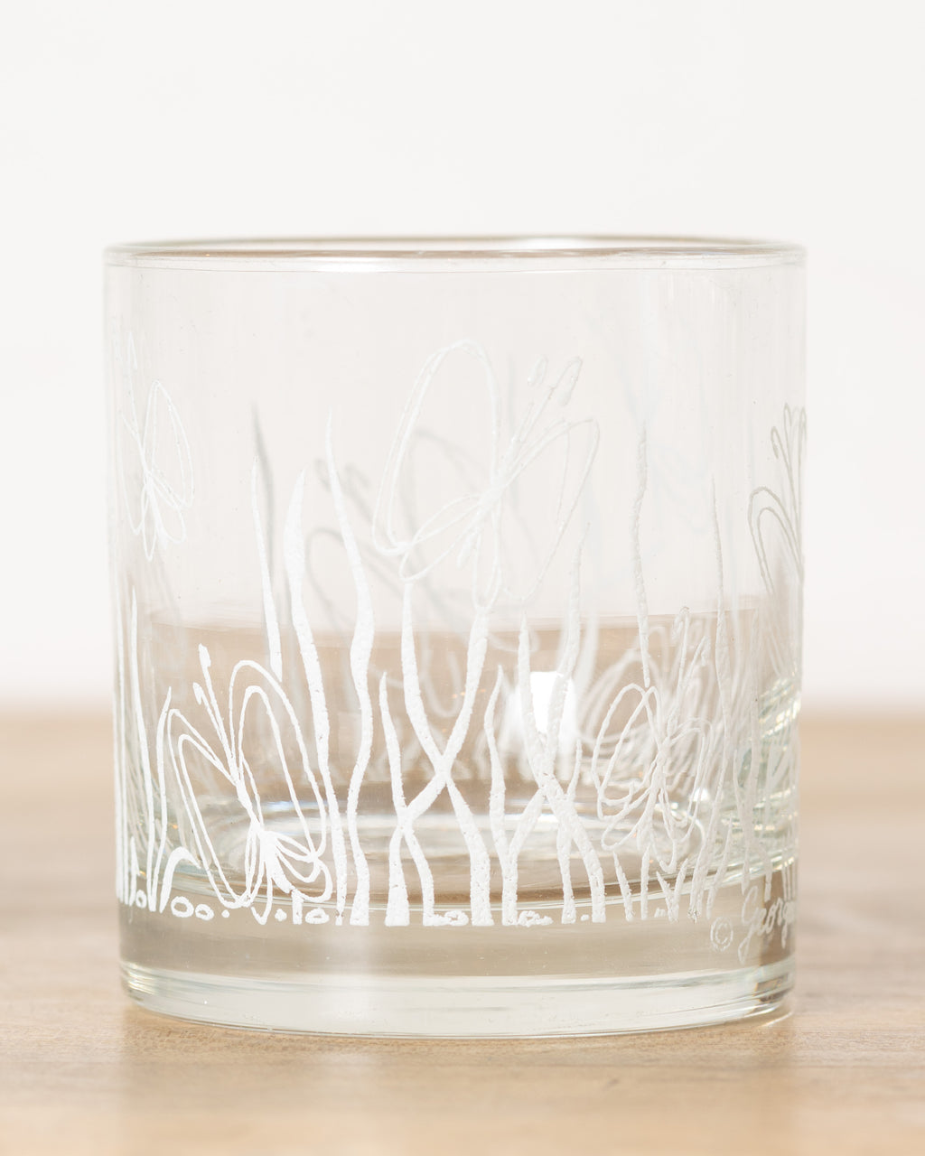 Mid Century Modern Georges Briard White Butterfly Glasses (Set of 8)