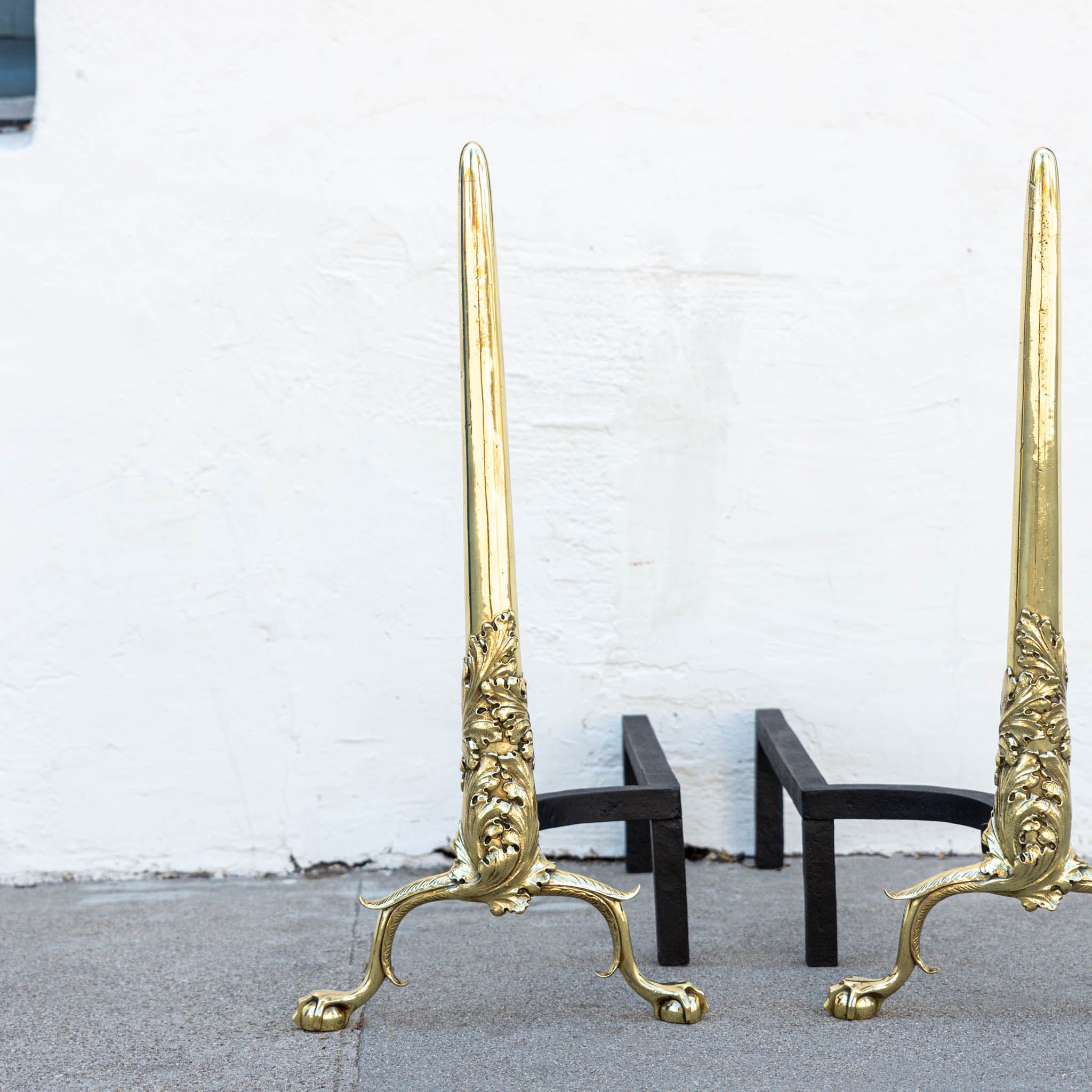 Monumental French Regency Andirons From The Late 18th Century - A Pair