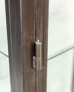 Large Steel Display Cabinet, Glass Sides, Top, and Two Doors