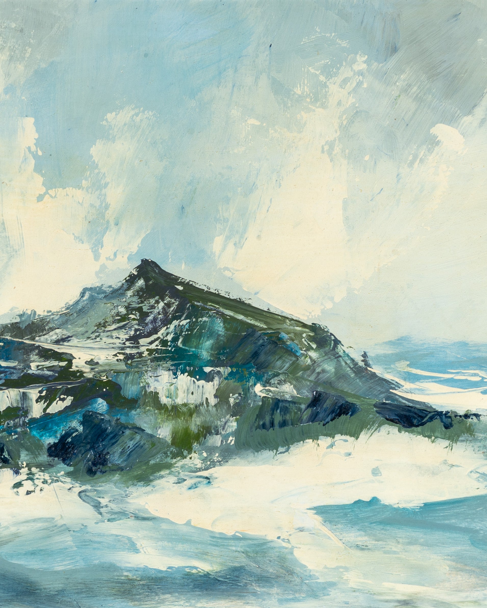 Vintage Seascape Painting, Signed Machado