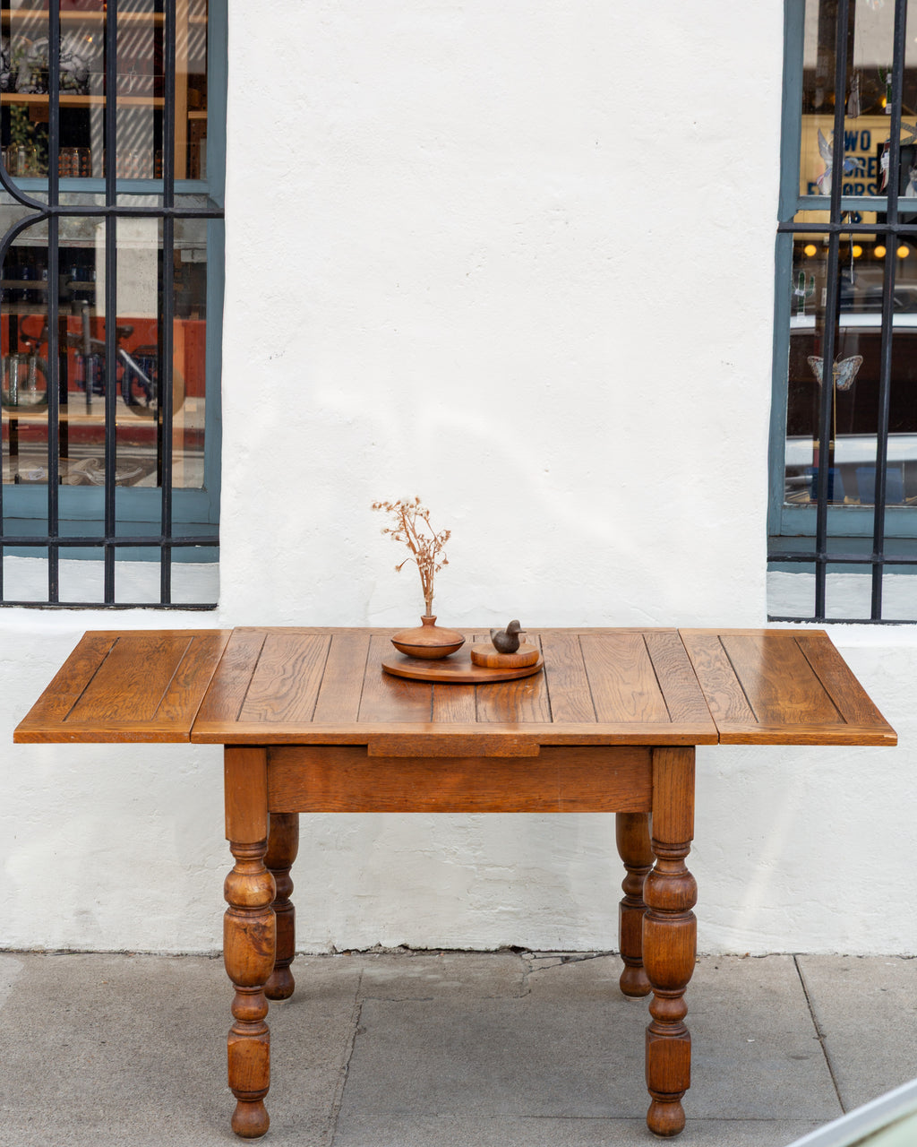 Antique Wood Draw Leaf Table