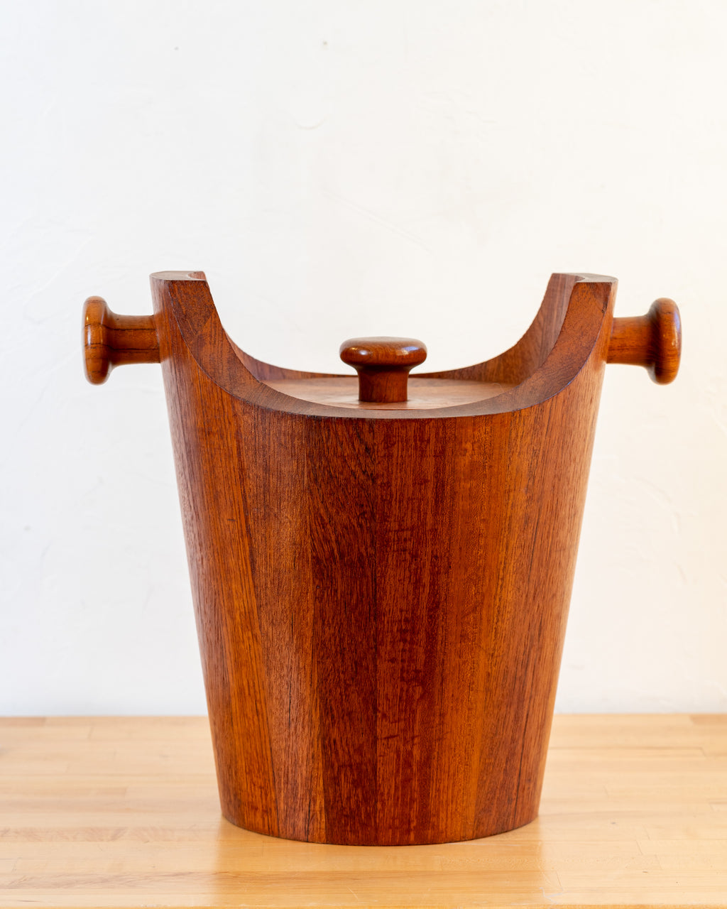 Large Vintage Teak Ice Bucket By Scan Look AQ