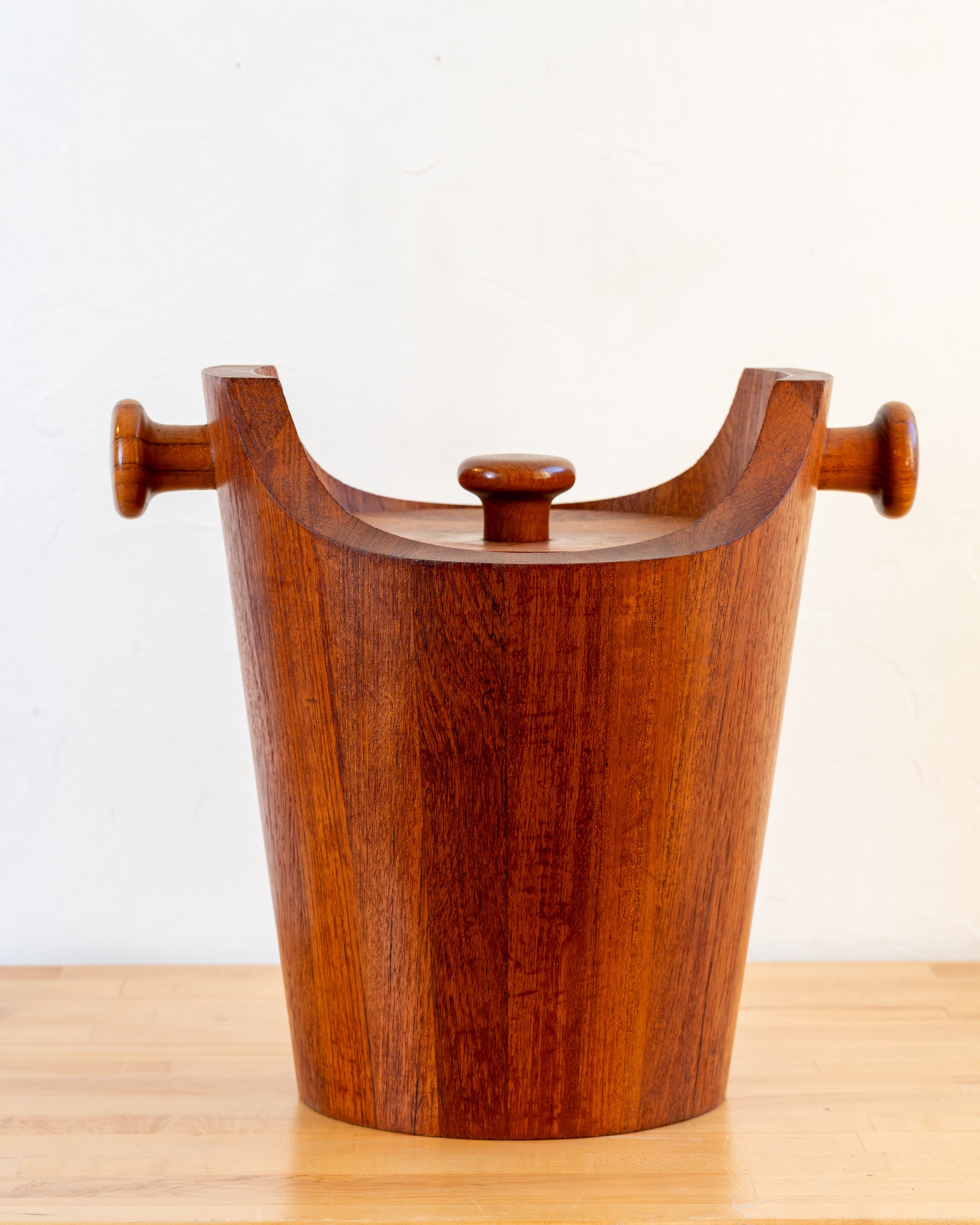 Large Vintage Teak Ice Bucket By Scan Look AQ
