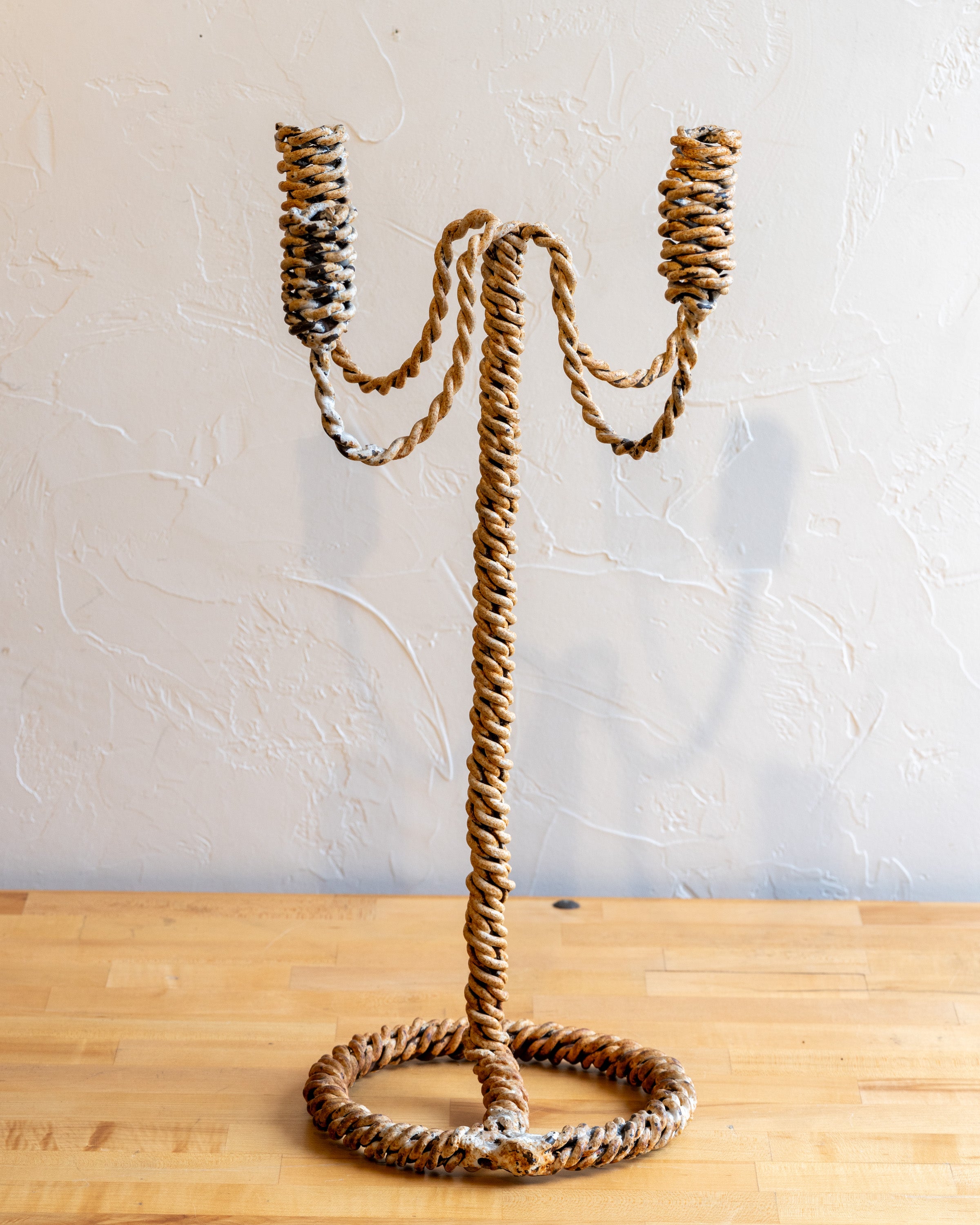 Vintage French Iron Rope Candle Holder