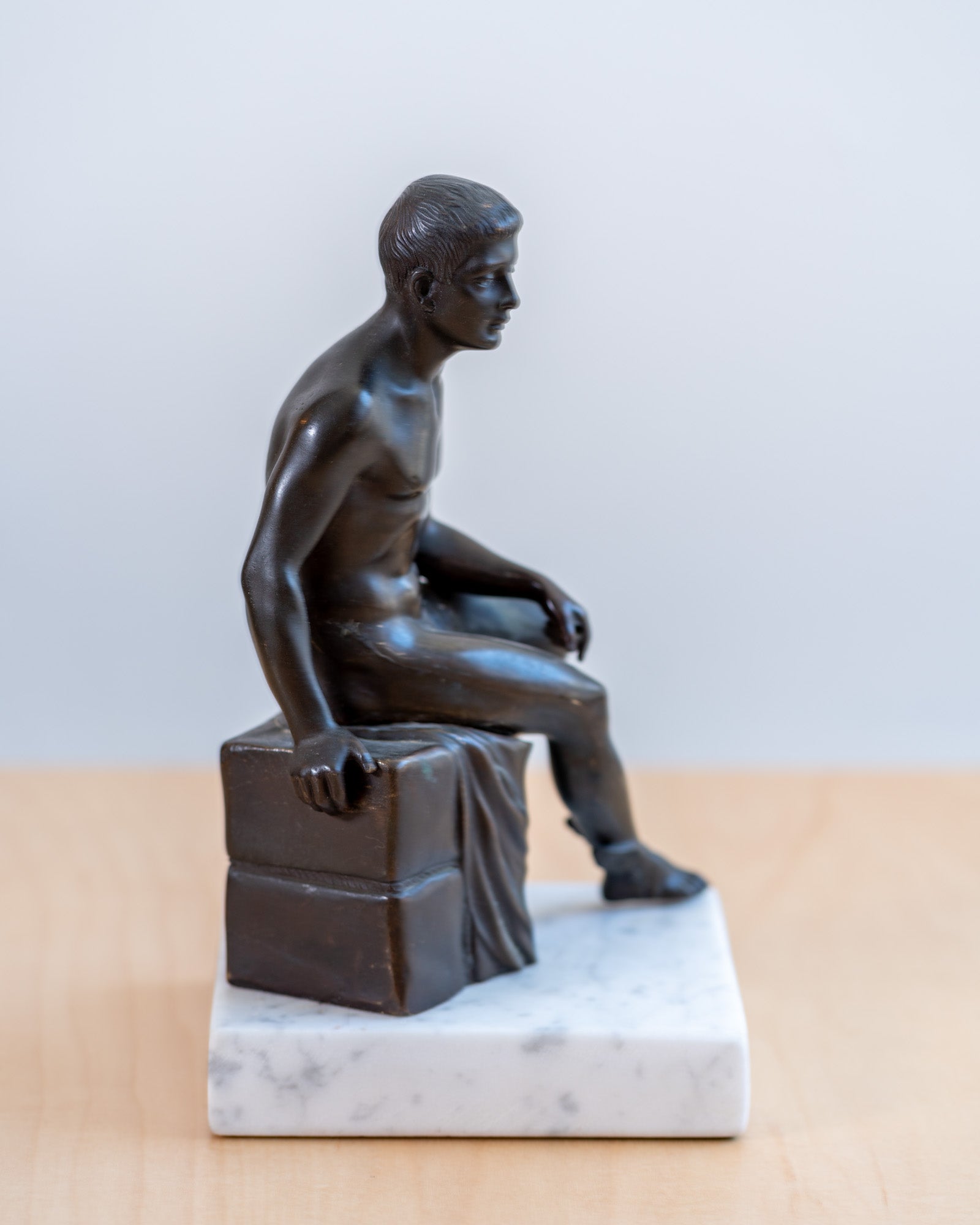 Vintage Figural bronze Sculpture Greek God Hermes, signed Schrimpf