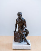 Vintage Figural bronze Sculpture Greek God Hermes, signed Schrimpf