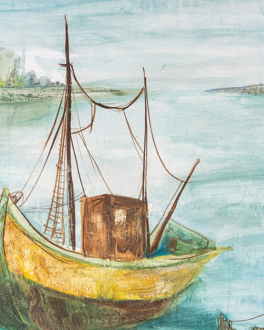 Vintage Oil on Canvas Seascape