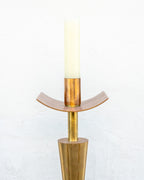 Mid Century Solid Brass Pricket Candlesticks
