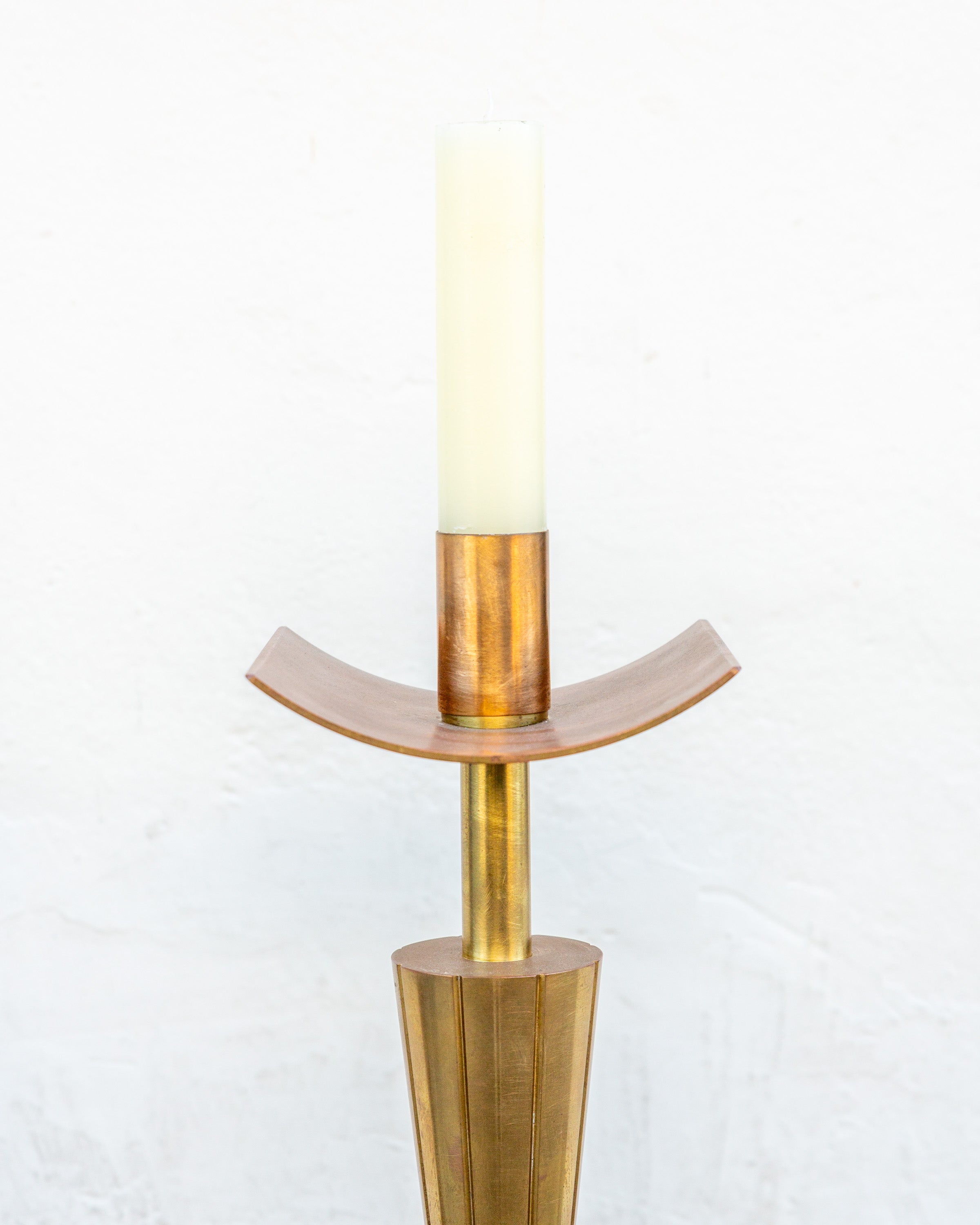 Mid Century Solid Brass Pricket Candlesticks