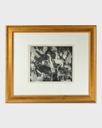 Vintage 1950s Framed Abstract Lithograph by Ted Kloski Entitled: The Griffin