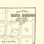 Santa Barbara Street Map Print From Antique 1855 Stamp