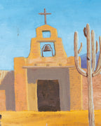 Oil on Board Southwest Adobe Life Painting