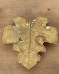 1950's Vintage Heavy Brass Oak Leaf Dish