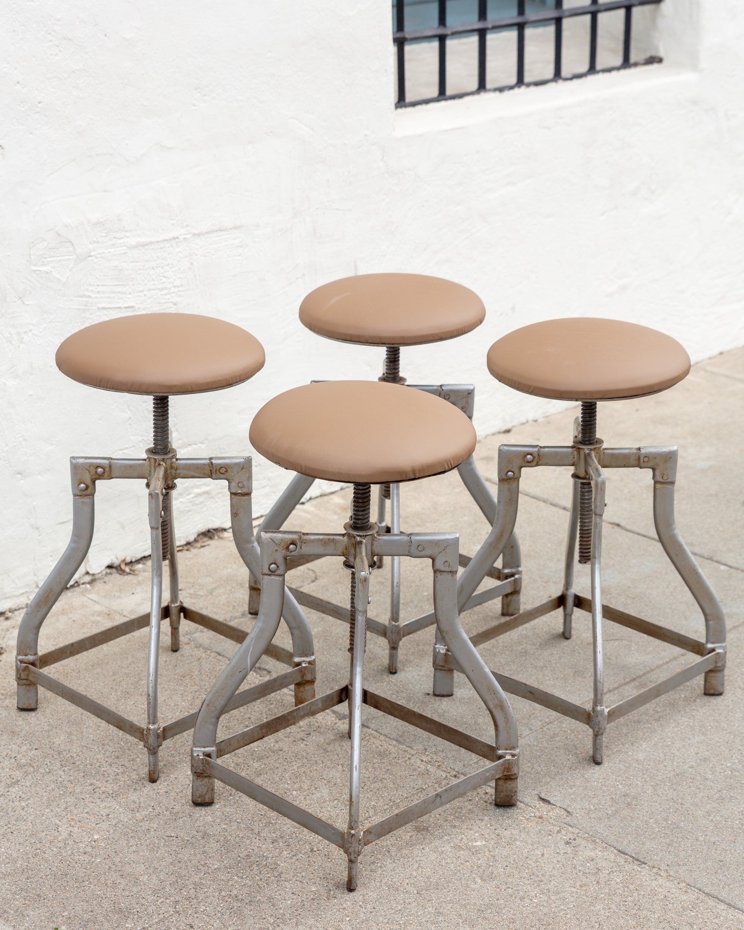 Metal Adjustable Drafting Stool New Upholstery