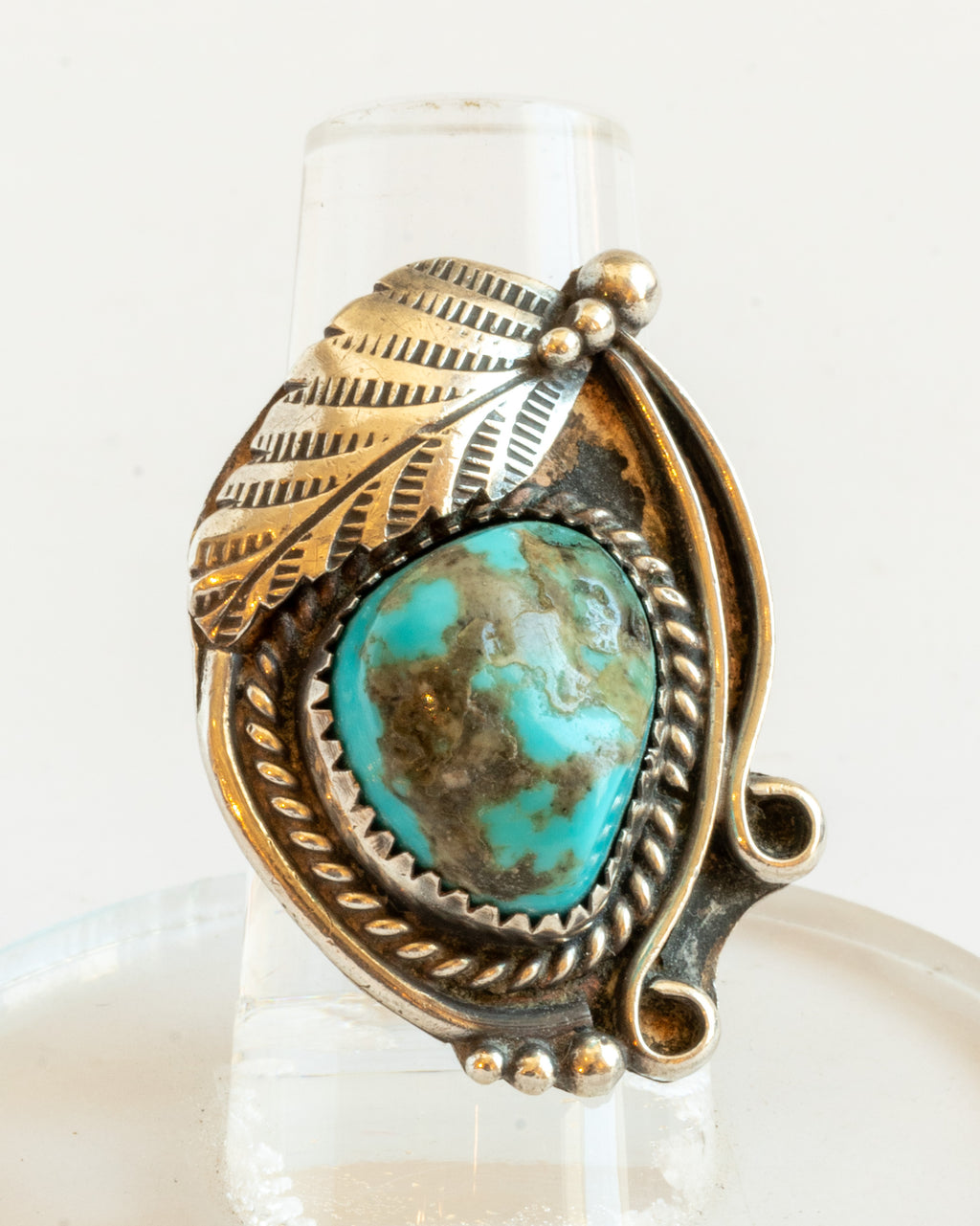Vintage Navajo Sterling Turquoise Ring, Unsigned