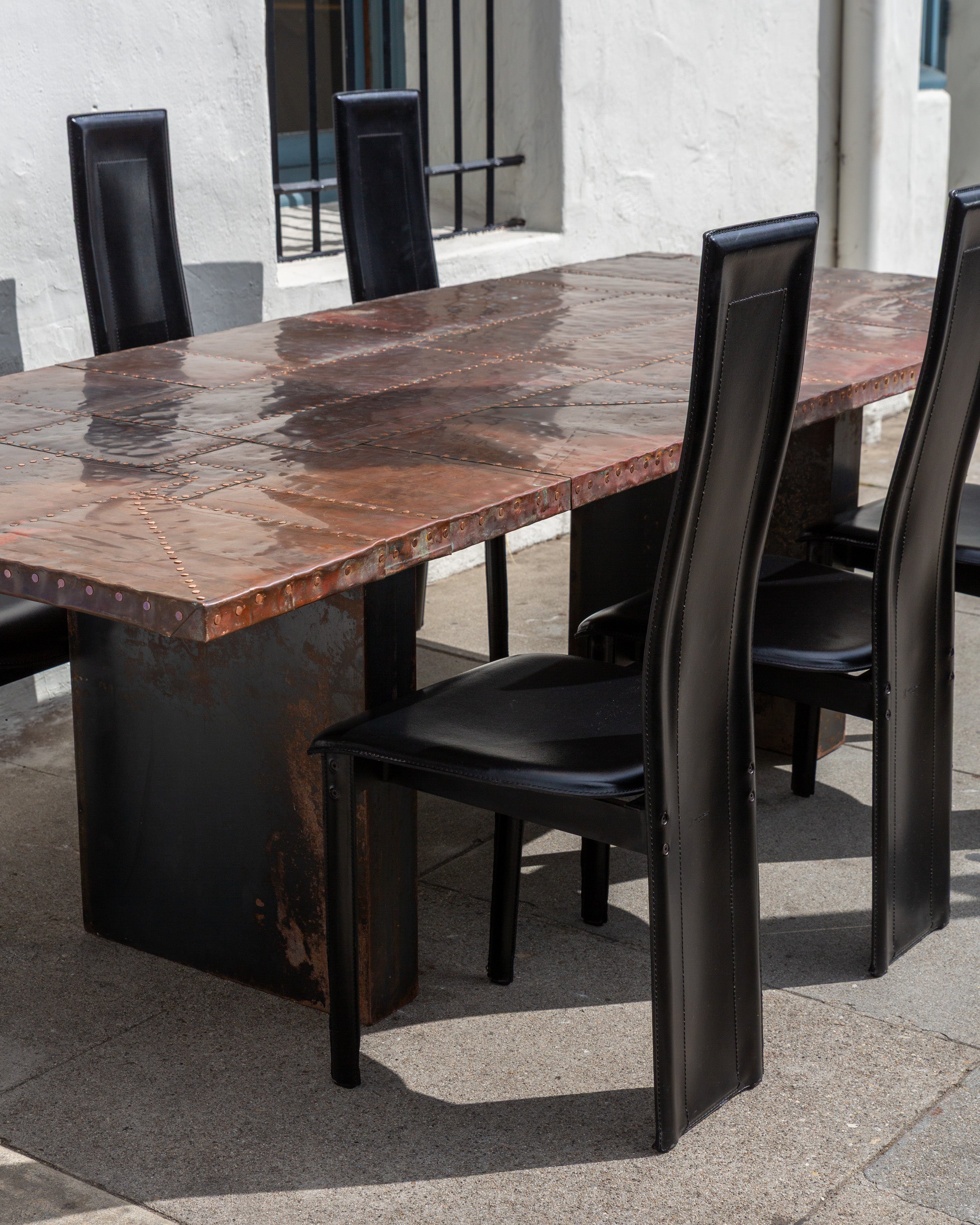 Set of (6) Postmodern Leather Clad Italian 1980s Chairs