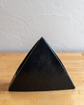 Vintage Black Ceramic Pyramid Ikebana Vase, Japan