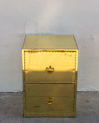 Vintage Brass Clad Two Drawer Chest By Sarreid