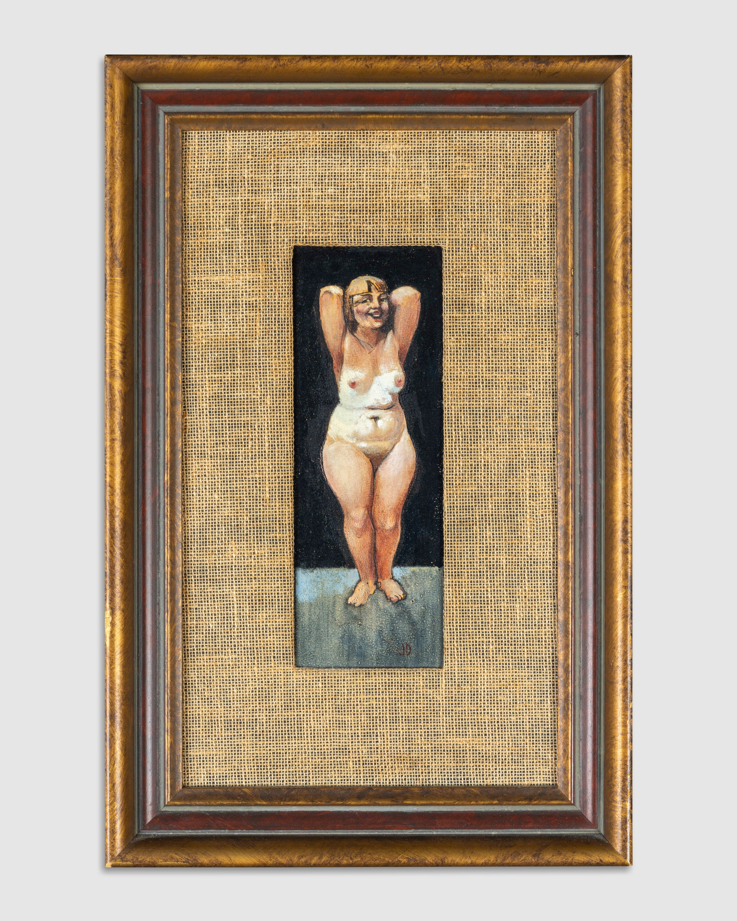 Vintage Full Figure Nude Painting Signed J.D.