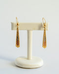 14k Gold Tricolor Dangle Earrings