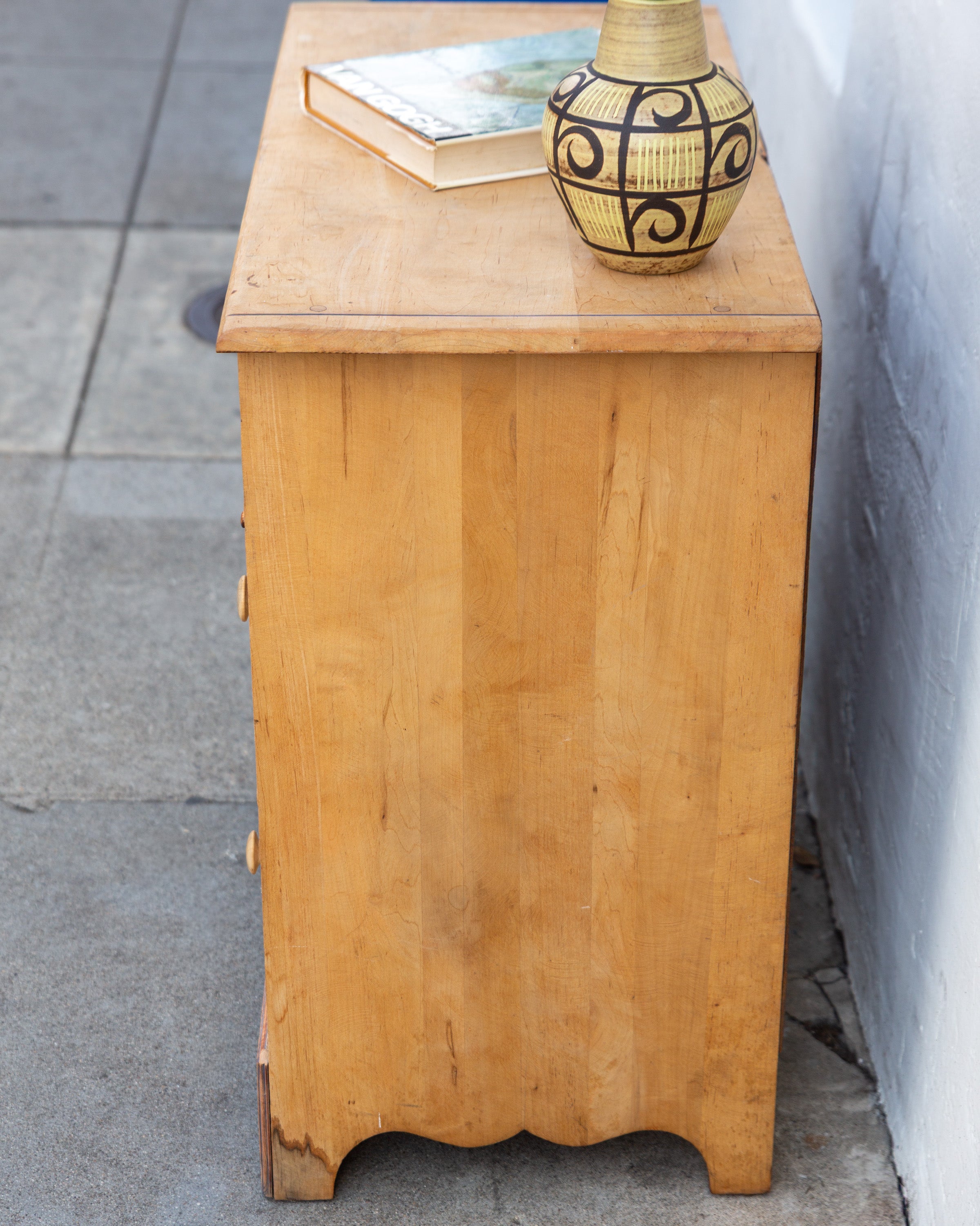 Vintage Raw Wood 3 Drawer Dresser