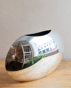 Italy c. 1976 Silver Plate Sin Vase Signed Lino Sabattini