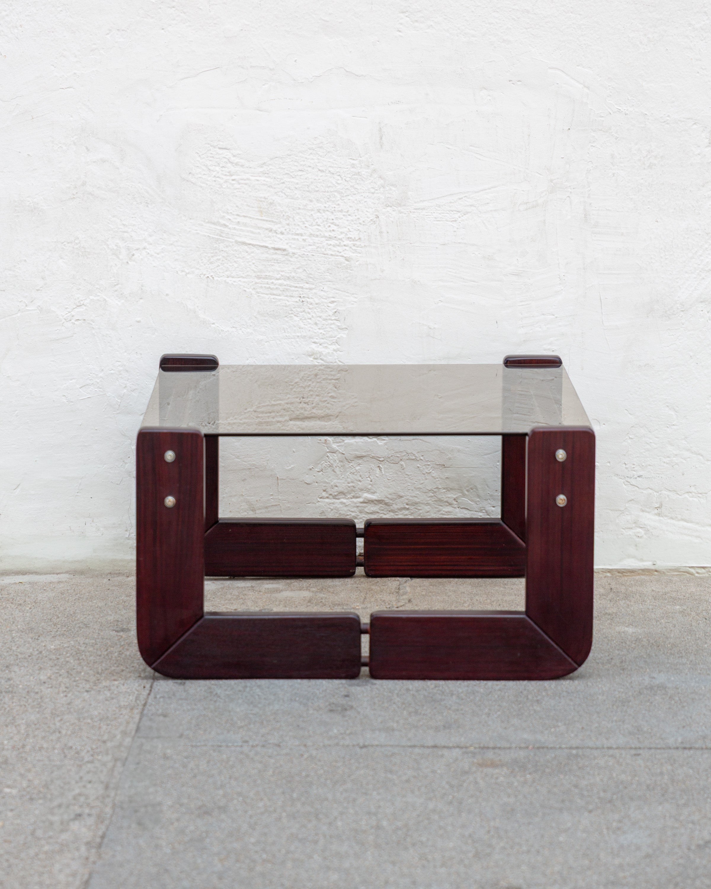 Rare Percival Lafer Brazilian Modernist MP-97 Table, Rosewood and Glass (1970's)