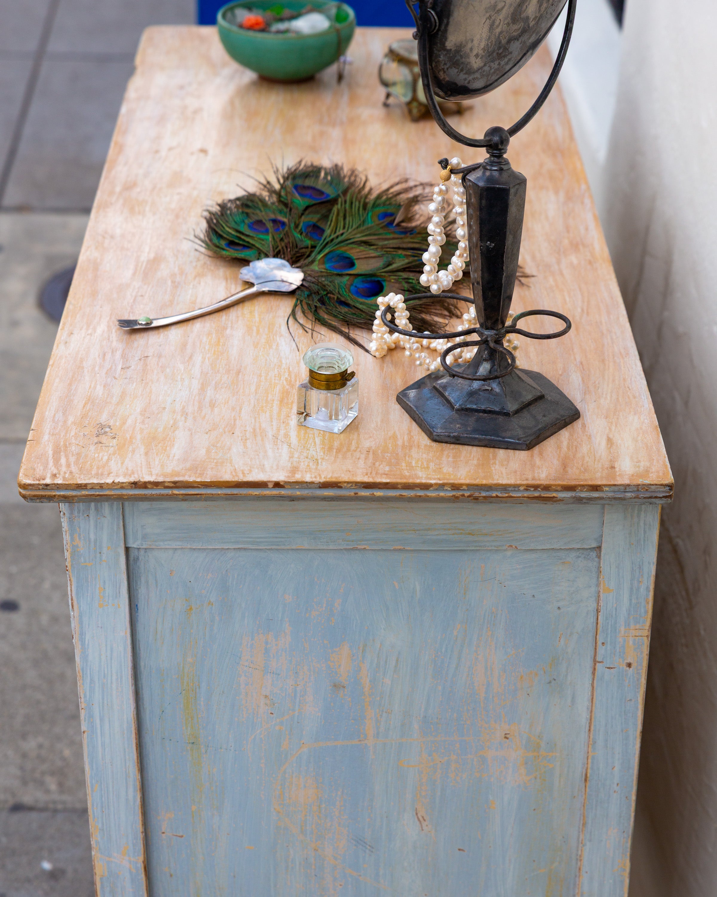 Antique Beautiful Blue Dresser