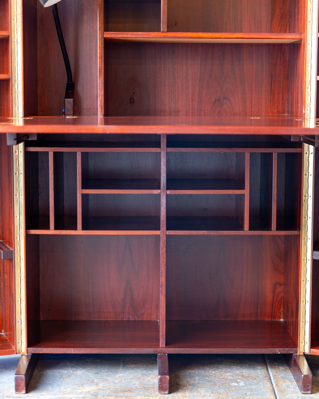 Rosewood Magic Box Folding Desk by Neils Erik Glasdam Jensen with Working Light