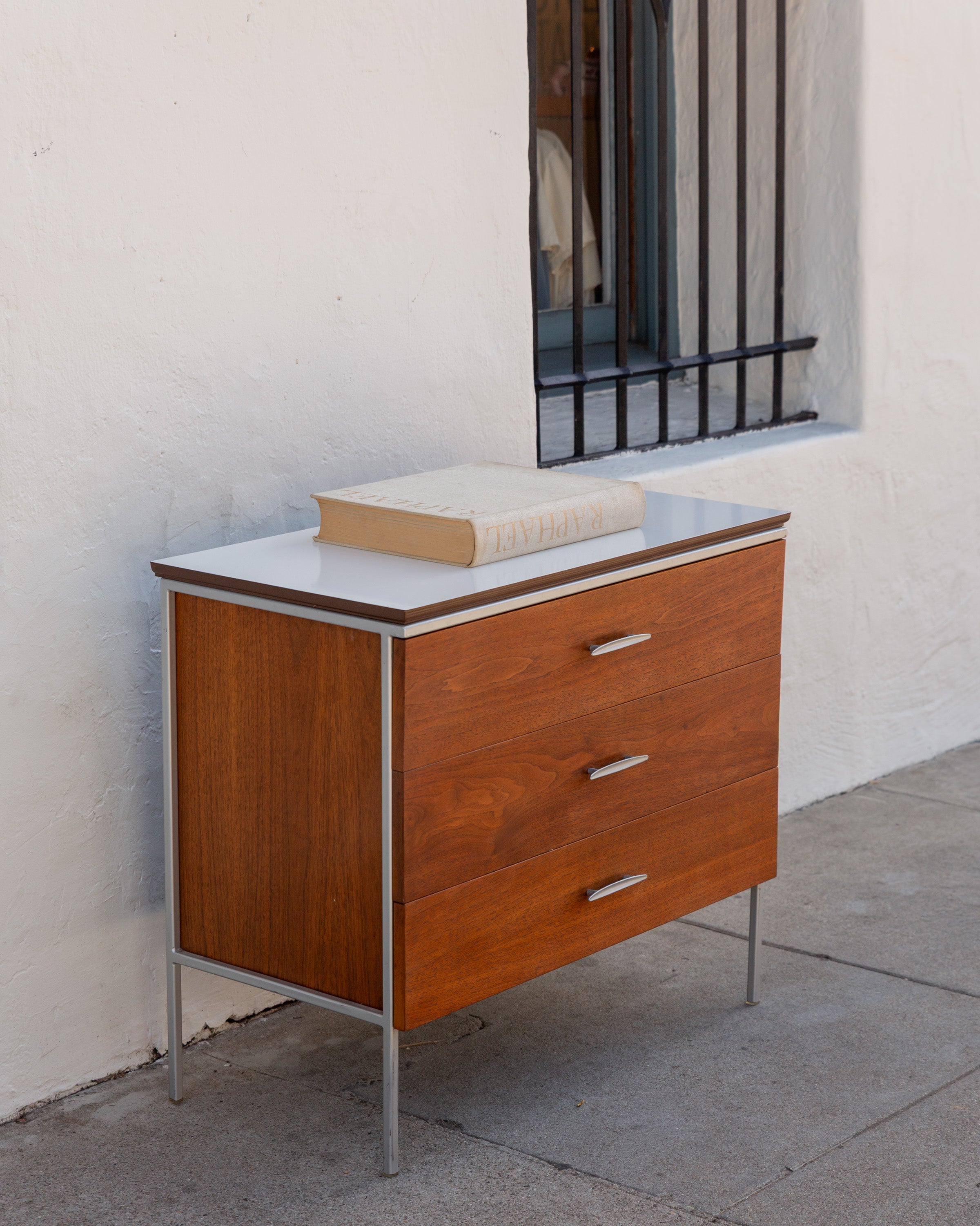Vintage 1960s Vista of California, Walnut 3-Drawer Dresser