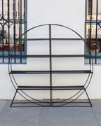 Mid Century Black Metal Full Moon Etagere Rack
