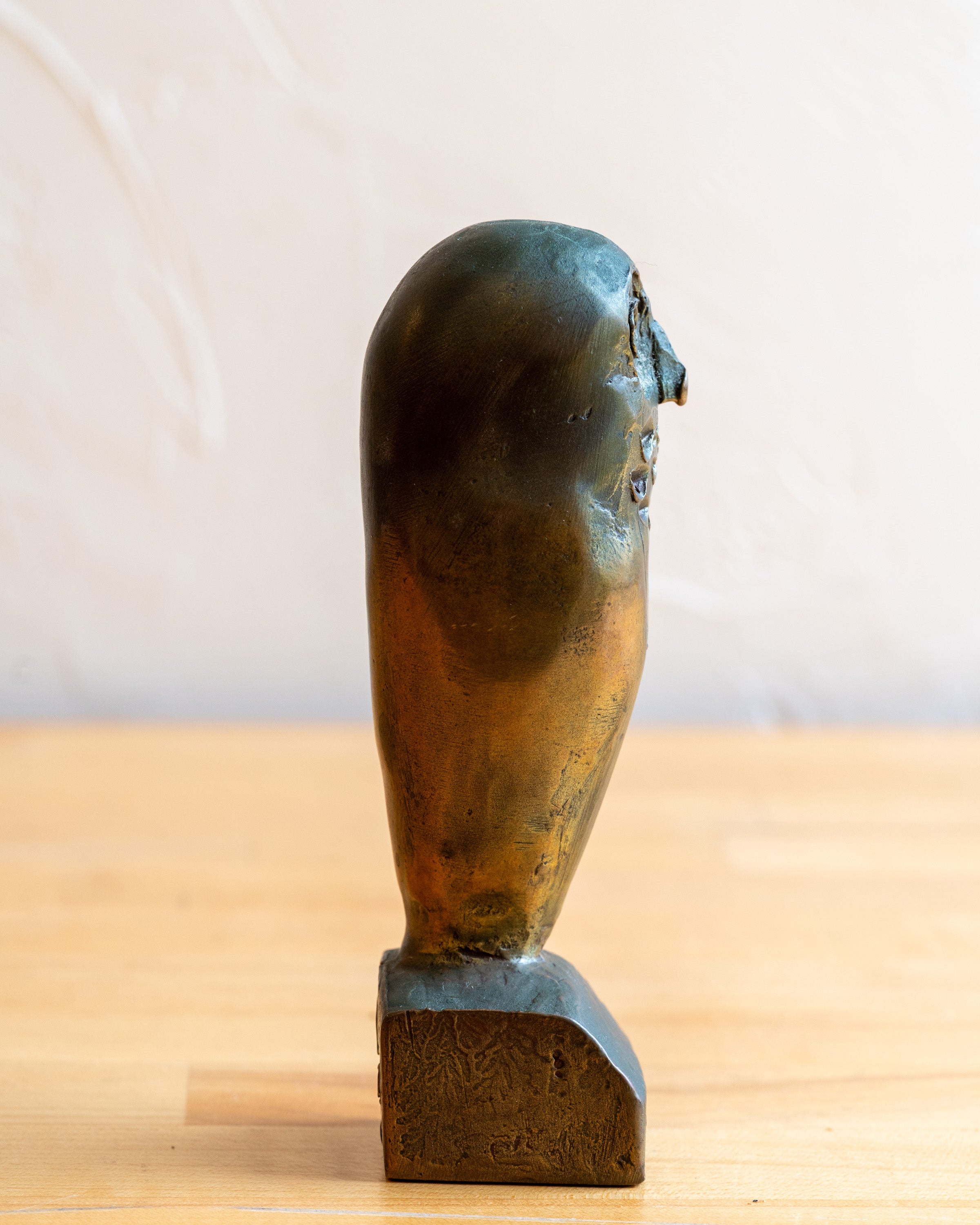 Bronze Owl Sculpture Signed