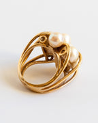 Vintage 14k Pearls Cocktail Ring