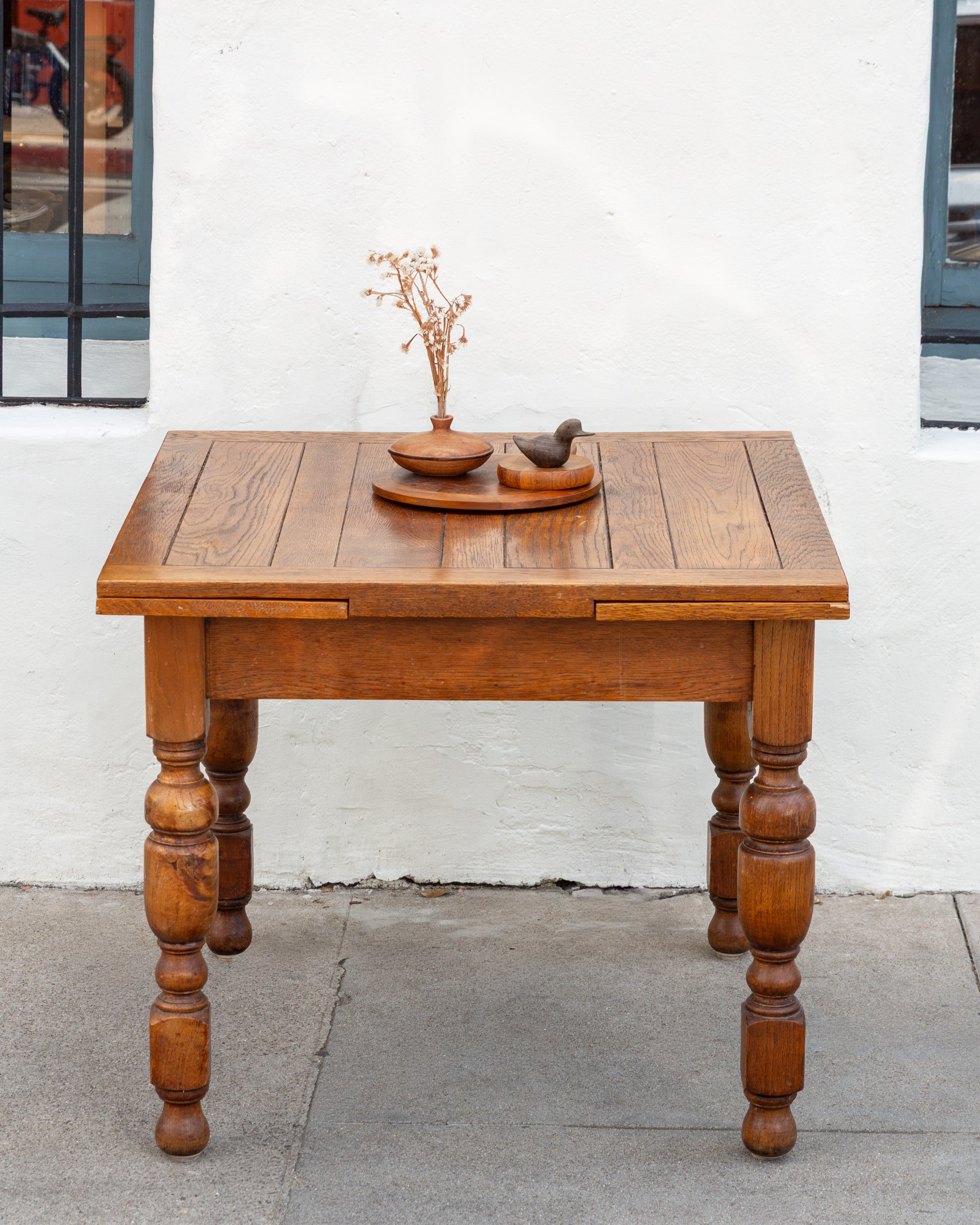 Antique Wood Draw Leaf Table