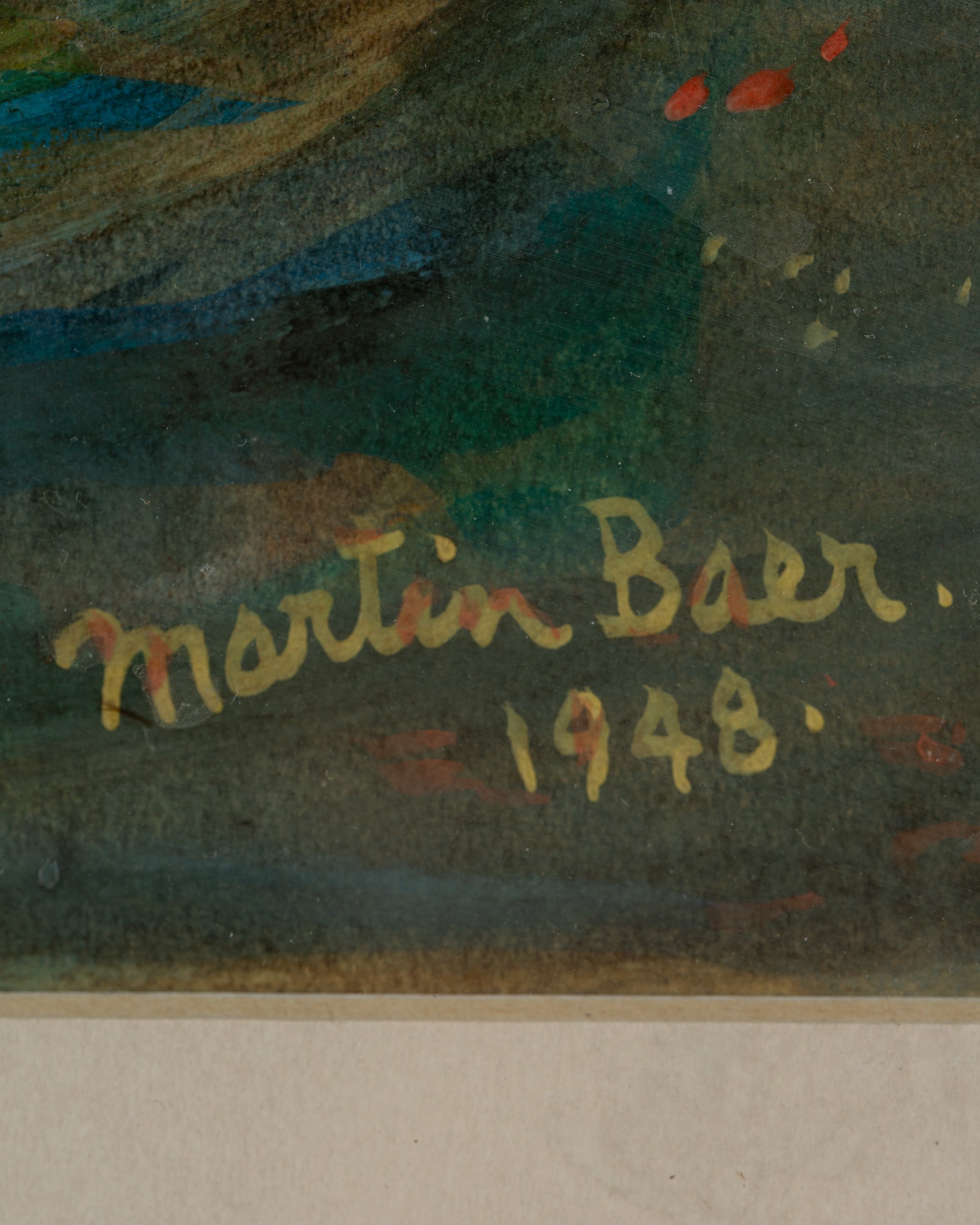 Martin Baer (1894-1961) mixed media on paper , 1948