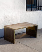 1970's Brass Clad Waterfall Table by Sarreid