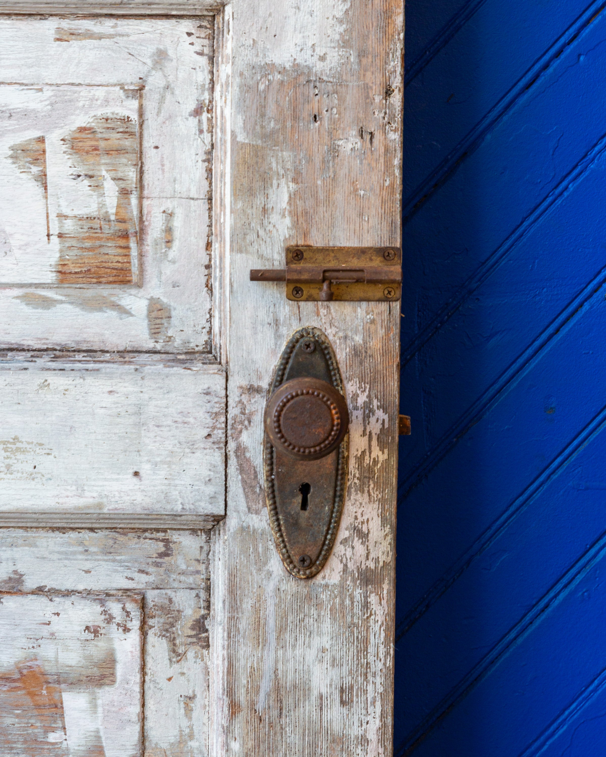 Antique Solid Wood Door with Original Hardware