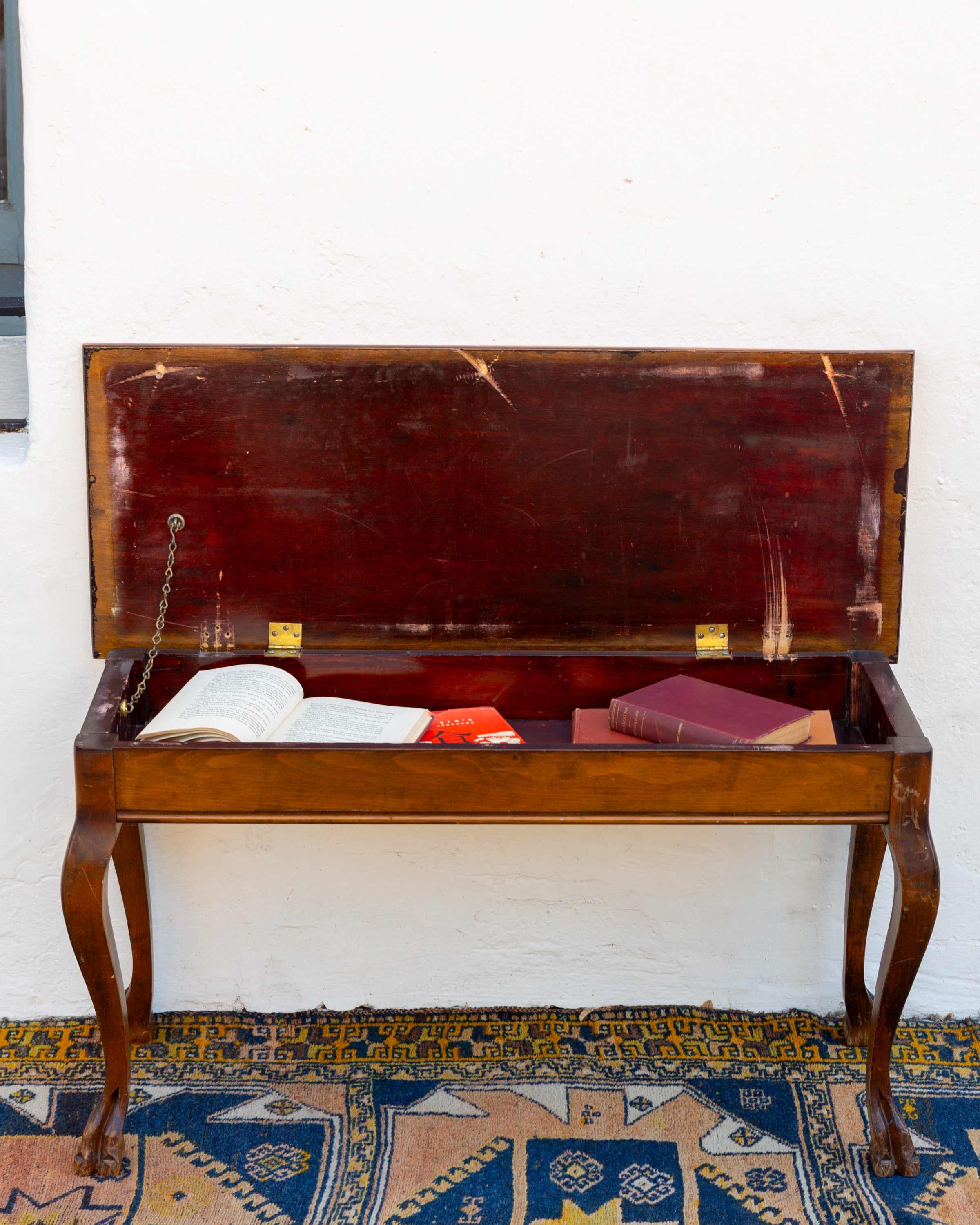 Vintage Piano Bench with Storage