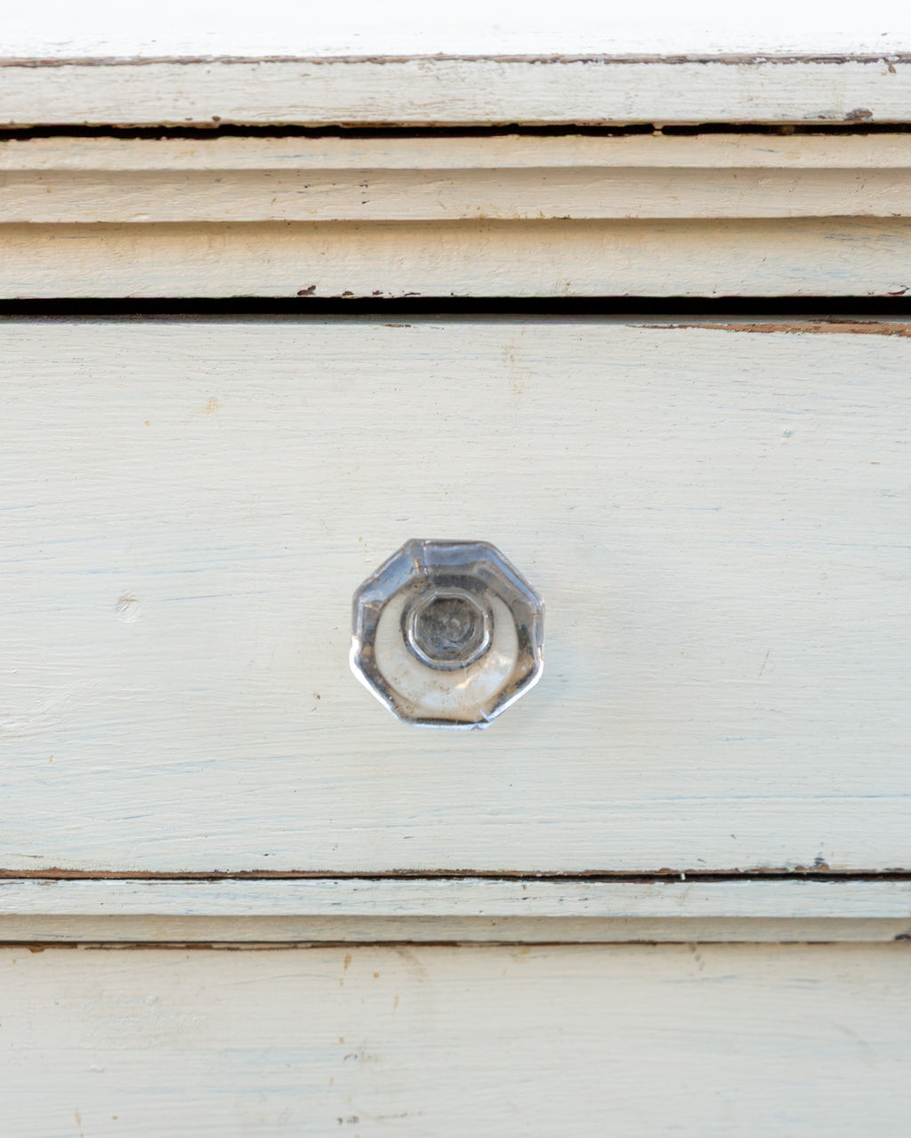 1920s Distressed White Three Drawer Chest