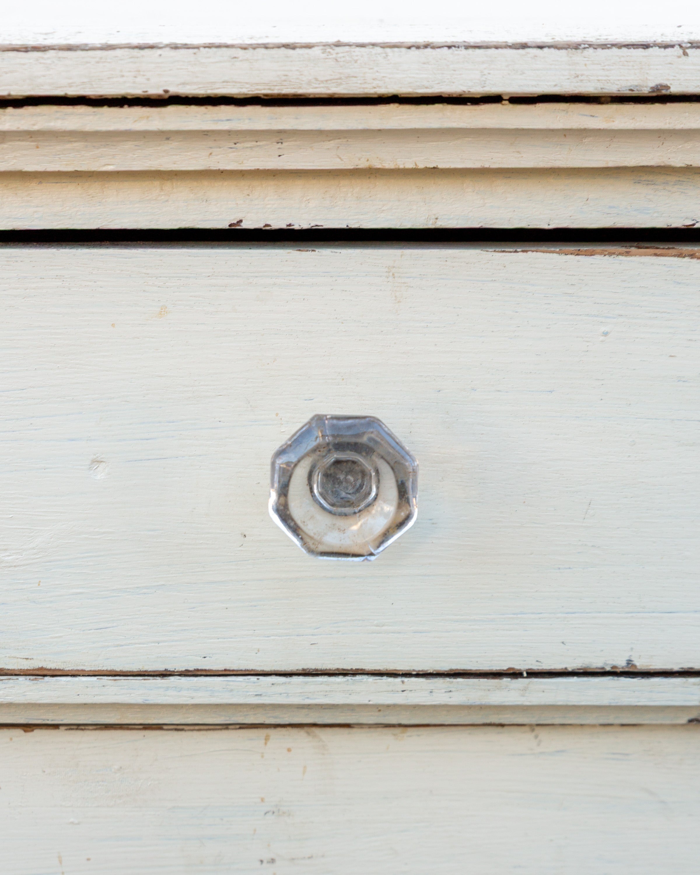1920s Distressed White Three Drawer Chest