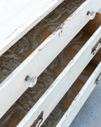 1920s Distressed White Three Drawer Chest